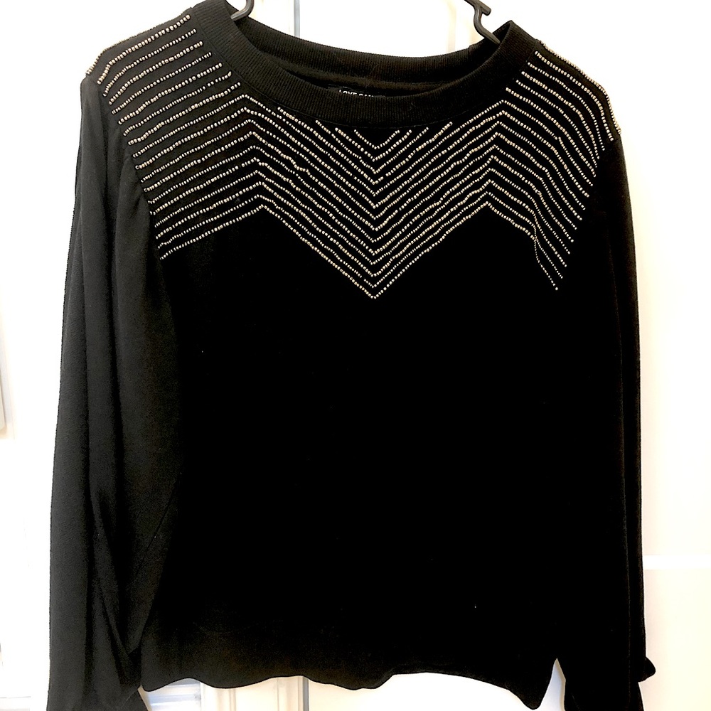 Love Sam embellished, balloon-sleeve sweatshirt